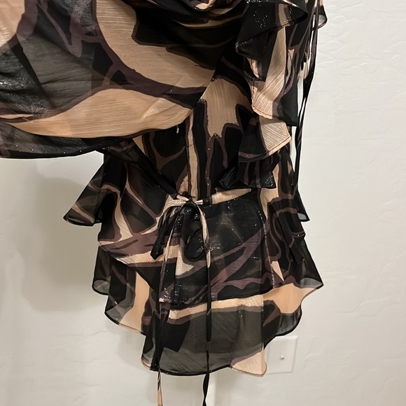 TED BAKER London Jasmyna Woven V-Neck 3/4 Blouson - Size 2 - Picture 7 of 16